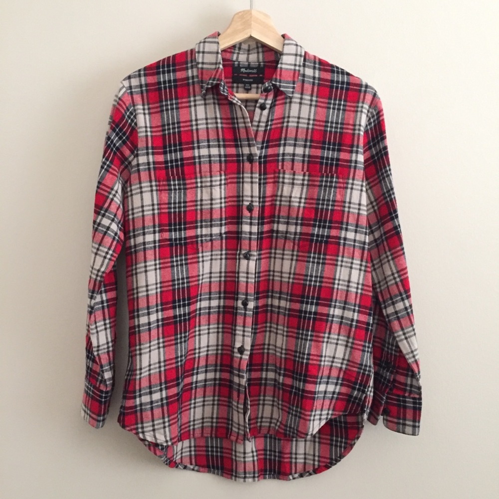 sale | madewell | ex-boyfriend shirt in carl plaid - Picture 2 of 5